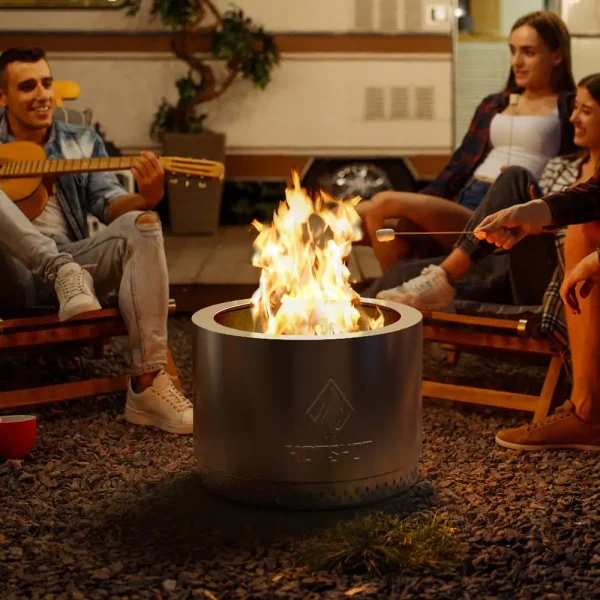 HotShot 52258 Explorer Portable Low Smoke 19.5 in. Round Wood-Burning Fire Pit in Stainless Steel with Carry Bag - Image 15