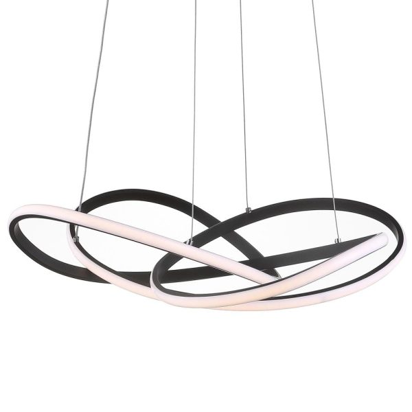 JONATHAN Y JYL7219A Alexia 25 in. Black Abstract Integrated LED Metal Adjustable Pendant - Image 9