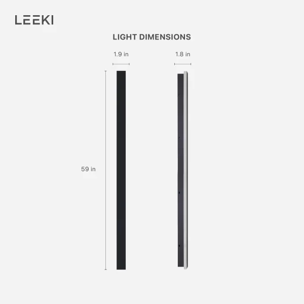 LEEKI LKI-1052 Modern Outdoor-Light 59-in Black Integrated Outdoor Wall Light - Image 3