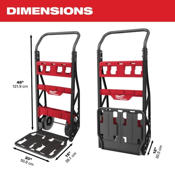 PACKOUT 20 in. 2-Wheel Utility Cart with Large Tool Box and Crate (3-Piece) (48-22-8415-48-22-8425-48-22-8440) - Image 6