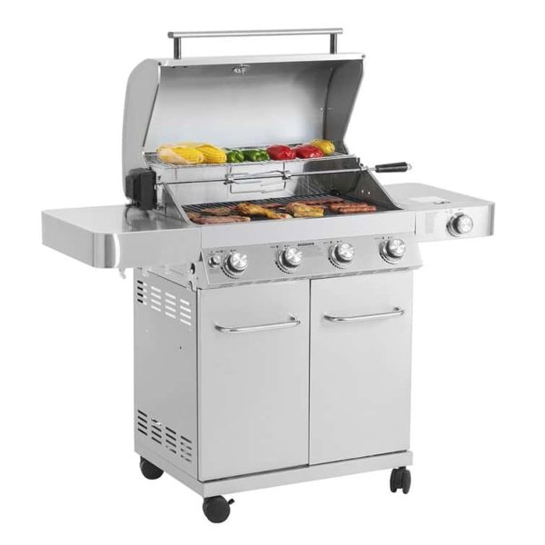Grills 4   Burner Built In Liquid Propane 60000 BTU Gas Grill with Side Burner and Cabinet - Image 8