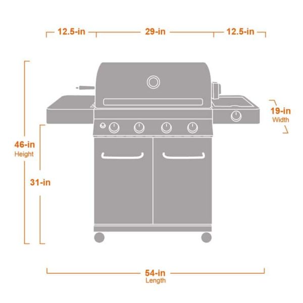 Grills 4   Burner Built In Liquid Propane 60000 BTU Gas Grill with Side Burner and Cabinet - Image 11