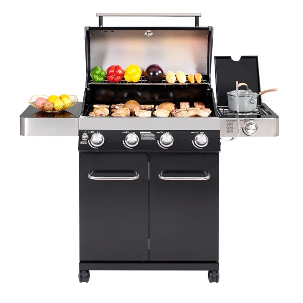 Grills 4-Burner Liquid Propane 60000 BTU Gas Grill Stainless with Side Burner - Image 10
