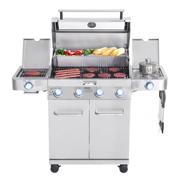 Grills 4   Burner Liquid Propane Infrared 72000 BTU Gas Grill with Side Burner and Cabinet - Image 2