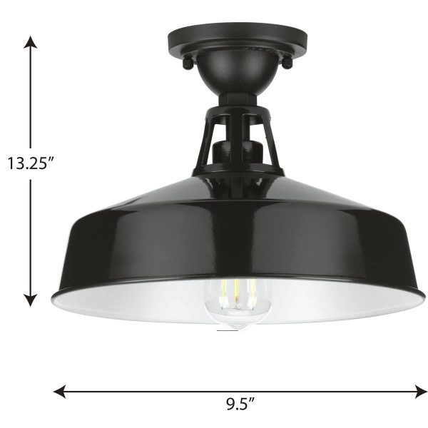 Progress Lighting P550070-031 Cedar Springs 13.25-in W Black Outdoor Flush Mount Light - Image 13