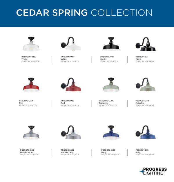Progress Lighting P550070-031 Cedar Springs 13.25-in W Black Outdoor Flush Mount Light - Image 14