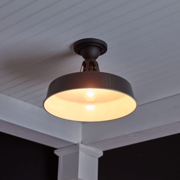 Progress Lighting P550070-031 Cedar Springs 13.25-in W Black Outdoor Flush Mount Light - Image 3