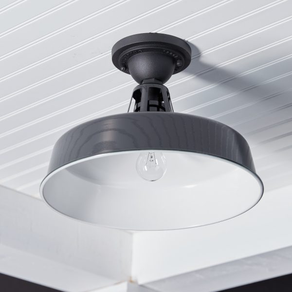 Progress Lighting P550070-031 Cedar Springs 13.25-in W Black Outdoor Flush Mount Light - Image 4