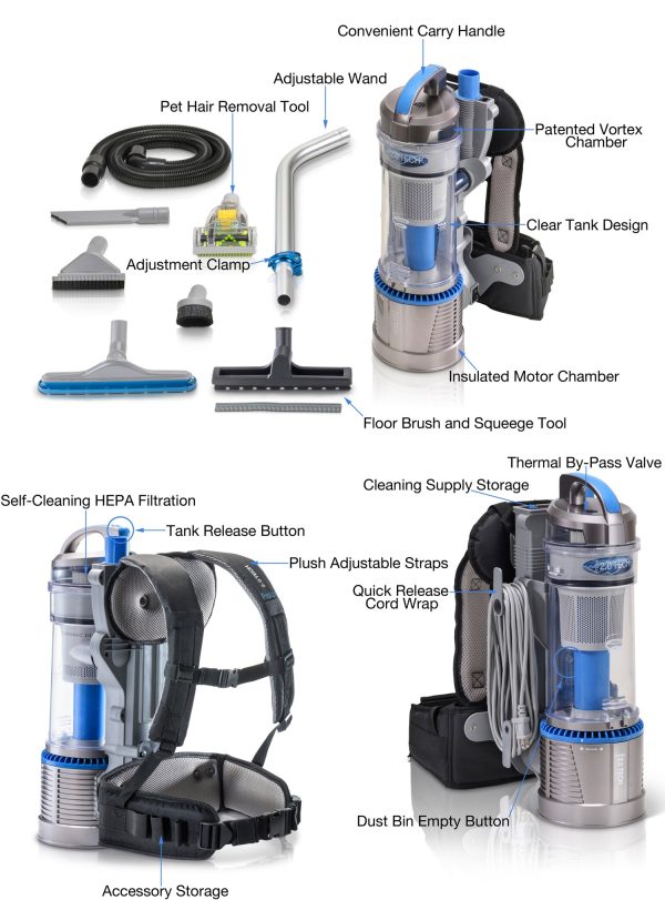 Prolux 19PROLUX2.0A HEPA Filter Residential Bagless Backpack Vacuum - Image 3