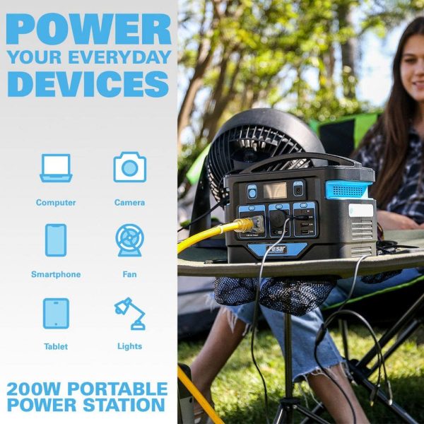 Pulsar PPS200 200-Watt Power Station with Push Button Start Battery Generator for Outdoors - Image 10