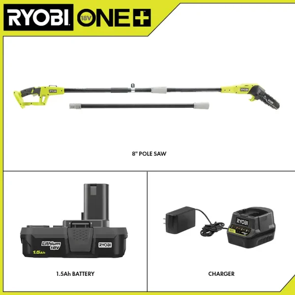 P2510 ONE+ 18V 8 in. Cordless Oil-Free Pole Saw with 1.5 Ah Battery and Charger - Image 3