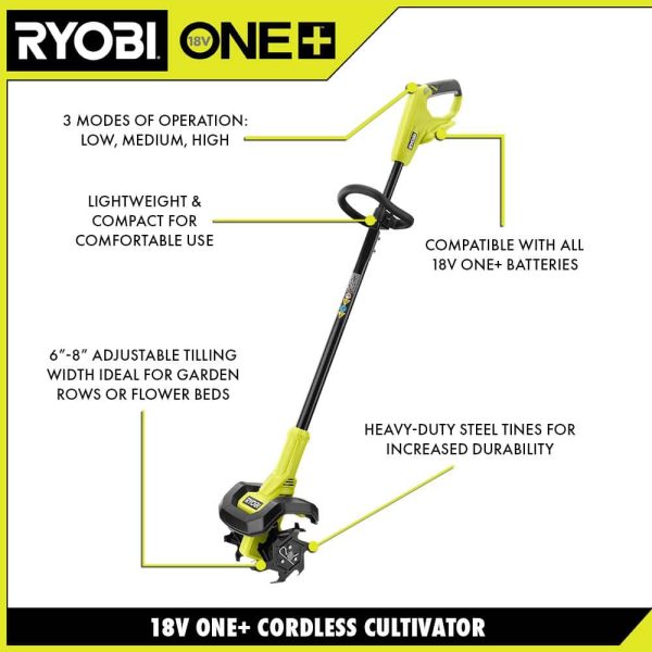 P2750VNM ONE+ 18V 8 in. Cordless Cultivator with 4.0 Ah Battery and Charger - Image 4