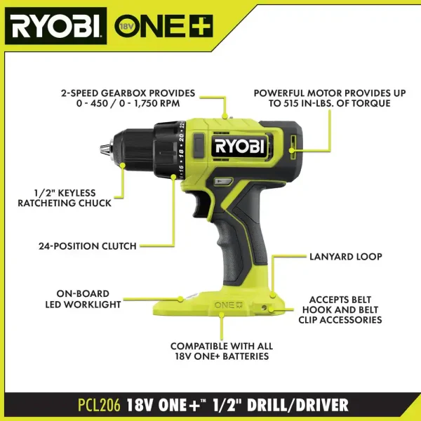 PCL1200K2 ONE+ 18V Cordless 2-Tool Combo Kit with Drill Driver, Impact Driver, (2) 1.5 Ah Batteries, and Charger - Image 2