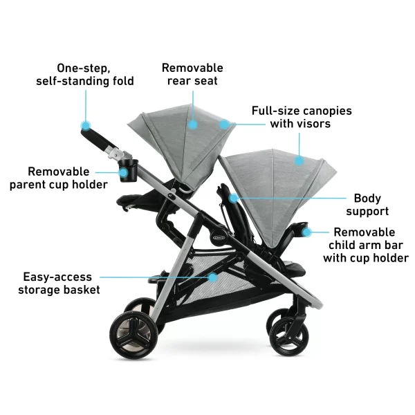Graco Ready2Grow LX 2.0 Double Stroller   Clark - Image 2