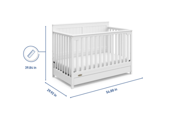 Graco Hadley 4-in-1 Convertible Crib with Drawer-White - Image 10