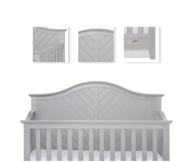 Dream On Me Ella Pebble Grey 5-in-1 Convertible Crib - Image 2