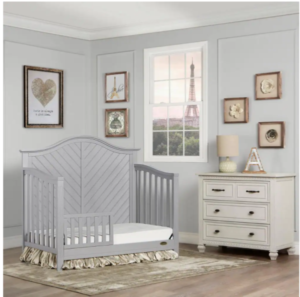 Dream On Me Ella Pebble Grey 5-in-1 Convertible Crib - Image 4