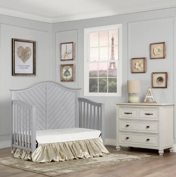 Dream On Me Ella Pebble Grey 5-in-1 Convertible Crib - Image 5