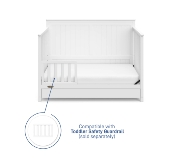 Graco Hadley 4-in-1 Convertible Crib with Drawer-White - Image 5
