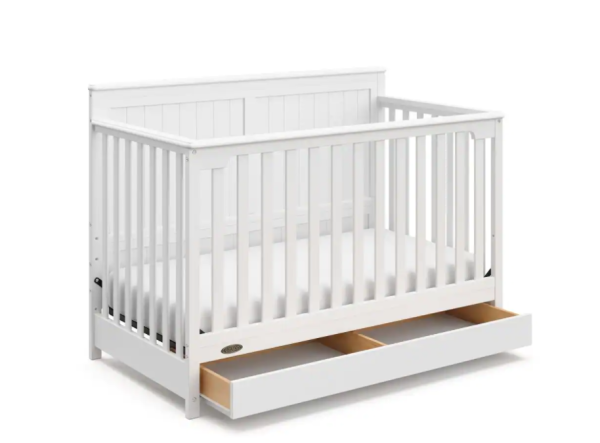 Graco Hadley 4-in-1 Convertible Crib with Drawer-White - Image 7