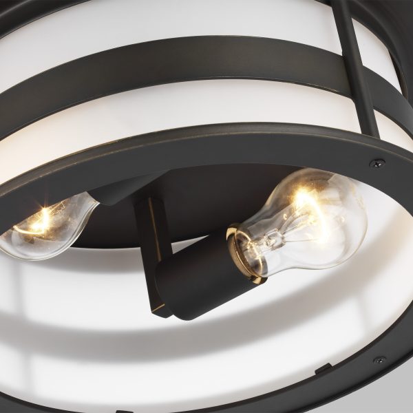Sea Gull Lighting 7890902-71 Wilburn 13-in W Antique Bronze Outdoor Flush Mount Light - Image 4