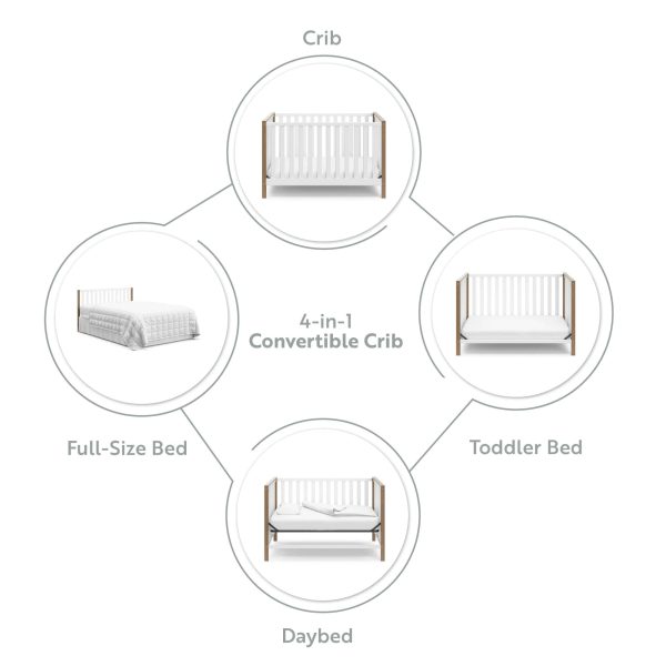 Storkcraft Modern Pacific Vintage Driftwood 4-in-1 Convertible Crib - Image 4