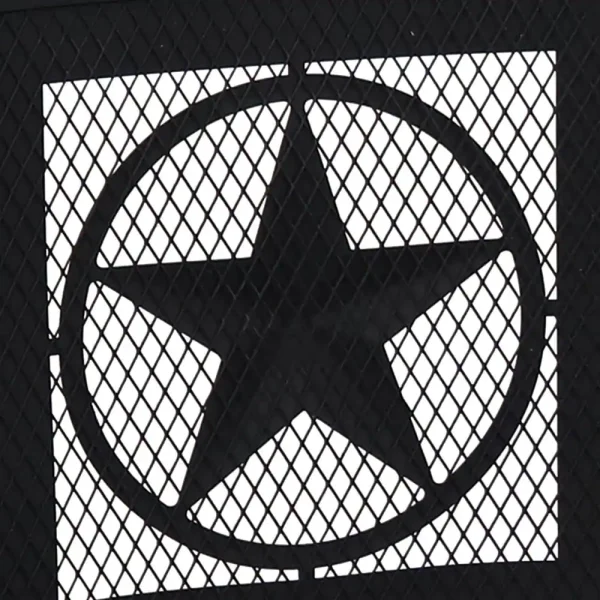 Decor KF-ASFP-BLK 36 in. W x 22.5 in. H Round Steel Wood Burning Fire Pit with Cooking Grate and Spark Screen - Image 6
