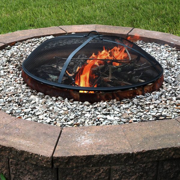 Decor KF-HDS36 9-lbs Black Steel Fire Pit Spark Screen - Image 2