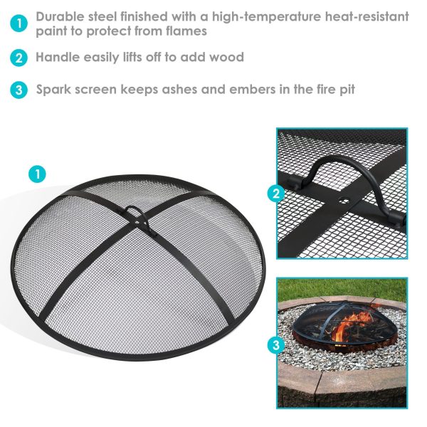 Decor KF-HDS36 9-lbs Black Steel Fire Pit Spark Screen - Image 5