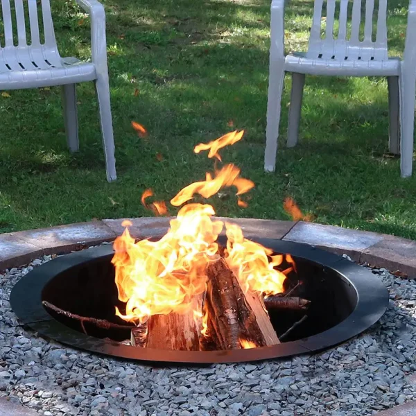 Decor NB-FPRHD39 39 in. Dia x 10 in. H Round Steel Wood Burning Fire Pit Ring Liner - Image 2