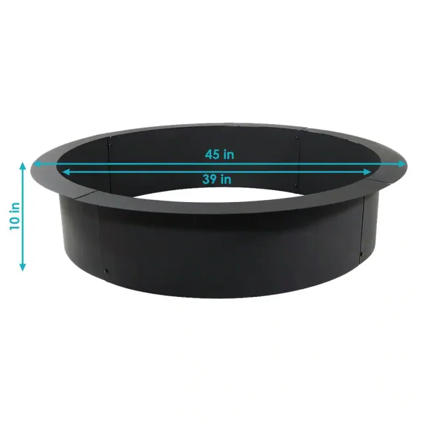 Decor NB-FPRHD39 39 in. Dia x 10 in. H Round Steel Wood Burning Fire Pit Ring Liner - Image 8