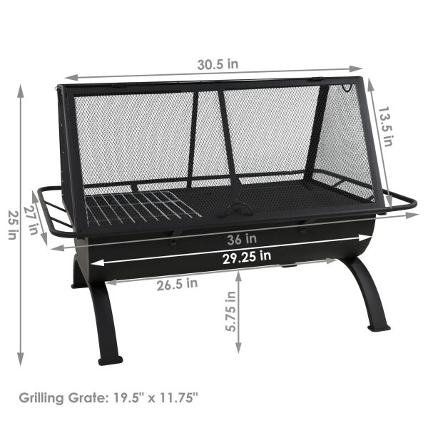 Decor NB-NW201 27-in W Black Steel Wood-Burning Fire Pit - Image 3
