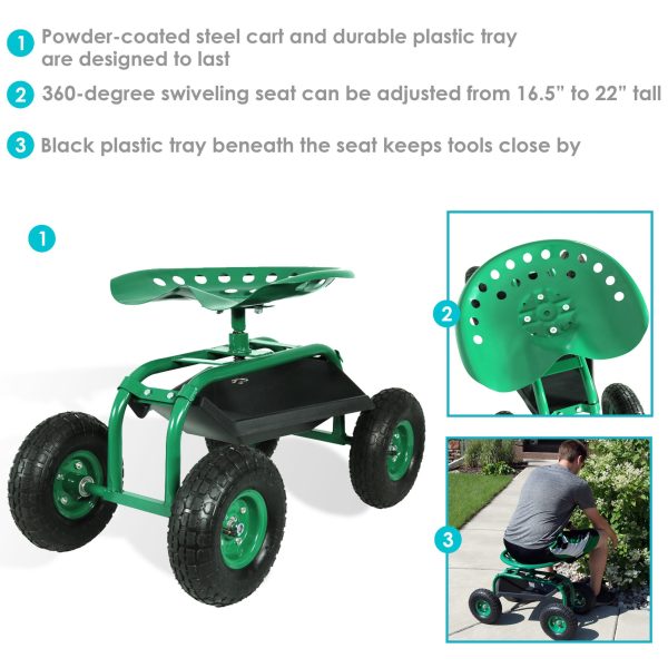 Decor QH-RC960-GN 4-cu ft Steel  Cart - Image 7