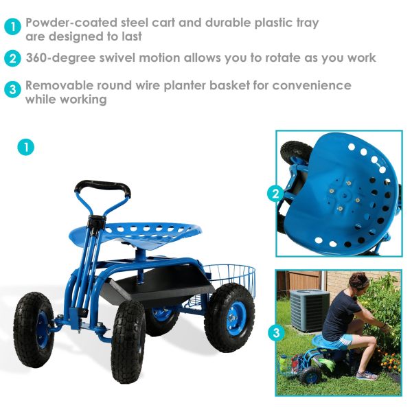 Decor QH-RCP042-BL 4-cu ft Steel  Cart - Image 3