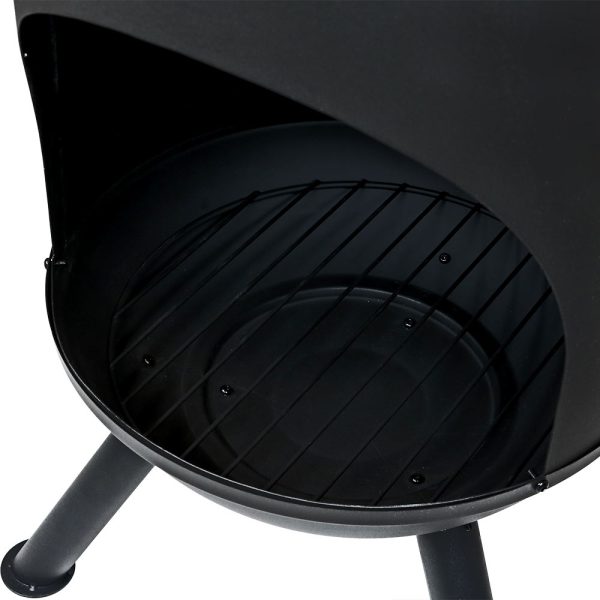 Decor RCM-LG765 60-in H x 19-in D x 22-in W Black Steel Chiminea - Image 5