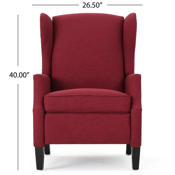 Home Wescott Contemporary Recliners (Set of 2), Deep Red + Dark Brown - Image 2