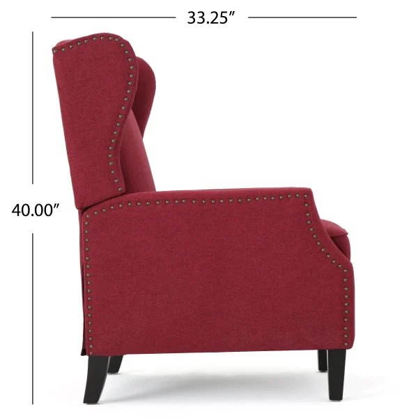 Home Wescott Contemporary Recliners (Set of 2), Deep Red + Dark Brown - Image 3