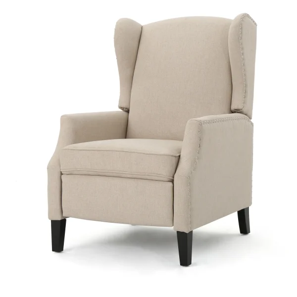 Home Wescott Wingback Pushback Recliner, Wheat