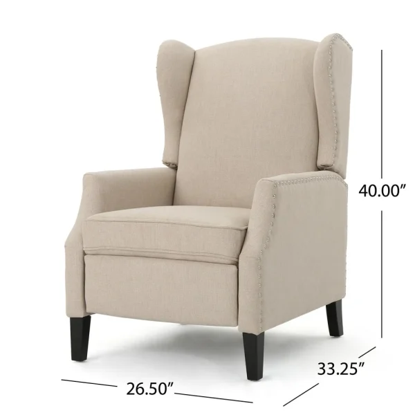 Home Wescott Wingback Pushback Recliner, Wheat - Image 2