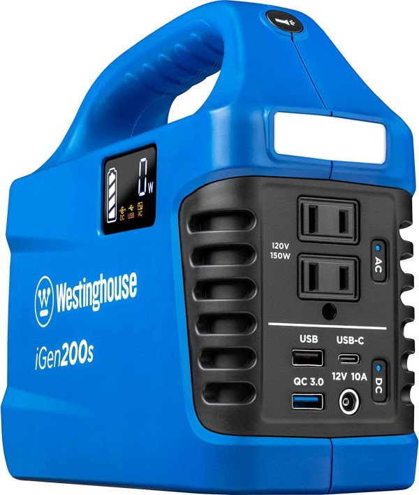 IN200S 150-Rated/300-Peak Watt Camping/RV Power Station 194-Watt Hour Portable Solar Generator