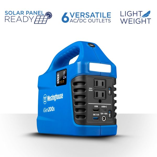 IN200S 150-Rated/300-Peak Watt Camping/RV Power Station 194-Watt Hour Portable Solar Generator - Image 2