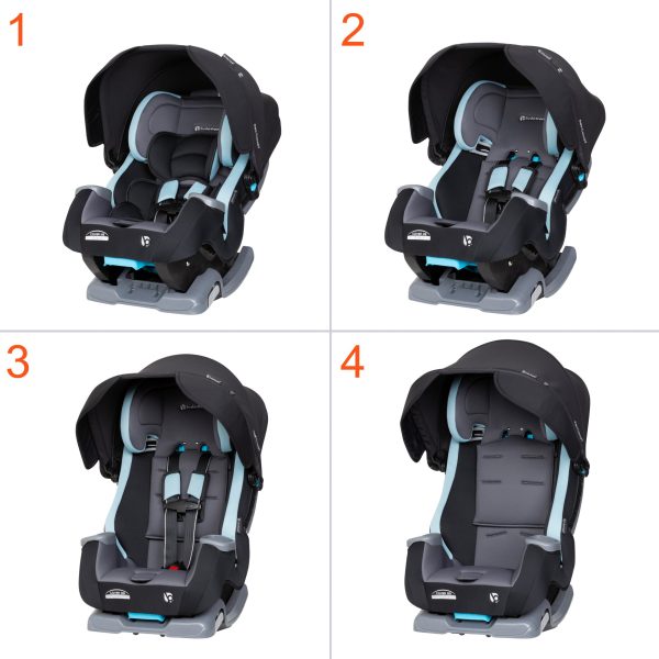 Baby Trend Cover Me 4-in-1 Harness Convertible Car Seat, Solid Print Desert Blue - Image 3