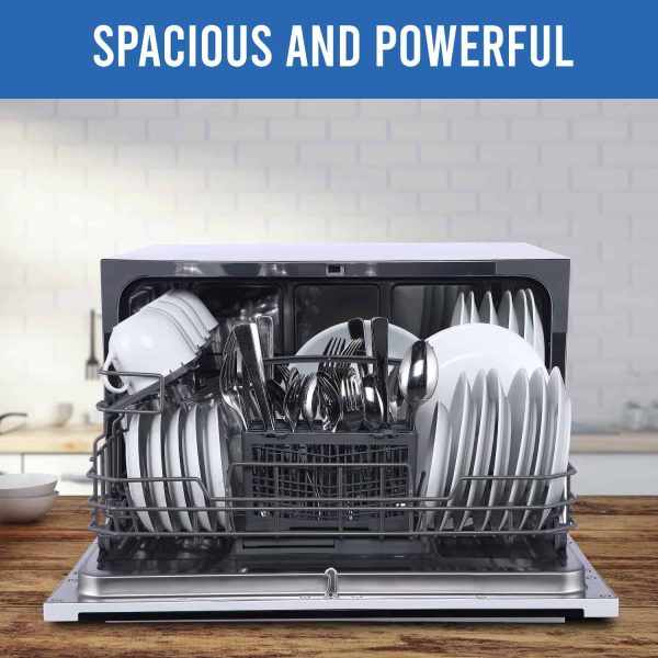 Professional FCD06ABBWHA 6-Pieces Countertop Dishwasher, White - Image 4