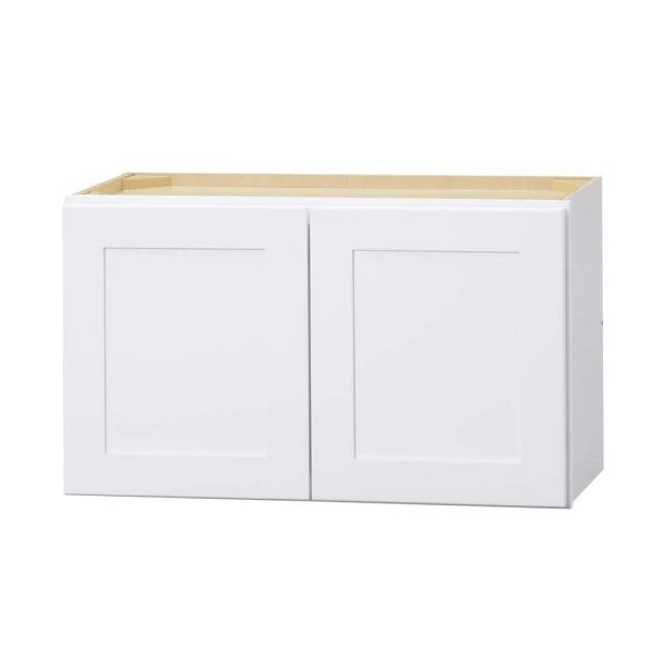 Bay W301812 Avondale 30 in. W x 12 in. D x 18 in. H Ready to Assemble Plywood Shaker Wall Bridge Kitchen Cabinet in  White