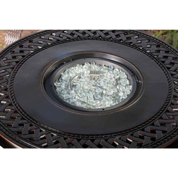 Fire Sense 62988 Wagner 33 in. x 24 in. Round Aluminum Propane Fire Pit Table in Antique Bronze - Image 5