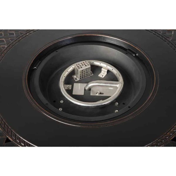Fire Sense 62988 Wagner 33 in. x 24 in. Round Aluminum Propane Fire Pit Table in Antique Bronze - Image 6