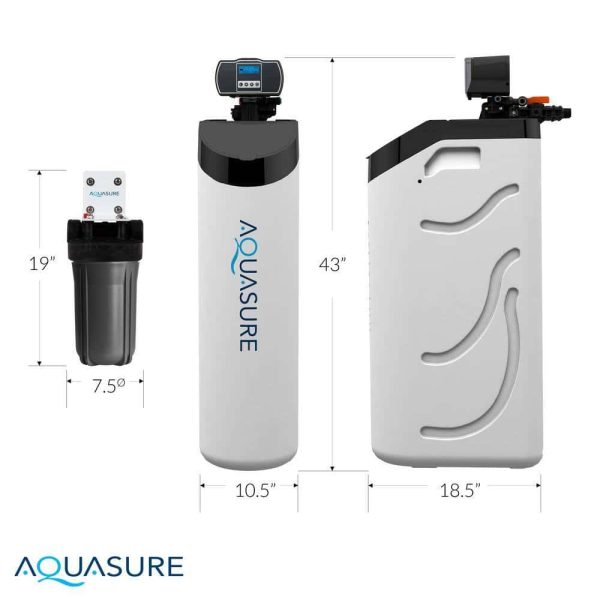 AQUASURE AS-HL32C Harmony Lite Compact ALL-In-One 32,000 Grain Whole House Water Softener with Triple Purpose Pre-Filter - Image 3