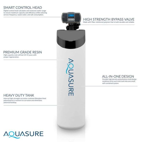 AQUASURE AS-HL32C Harmony Lite Compact ALL-In-One 32,000 Grain Whole House Water Softener with Triple Purpose Pre-Filter - Image 7