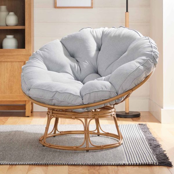 Homes   Gardens Papasan Chair, Grey Linen - Image 4