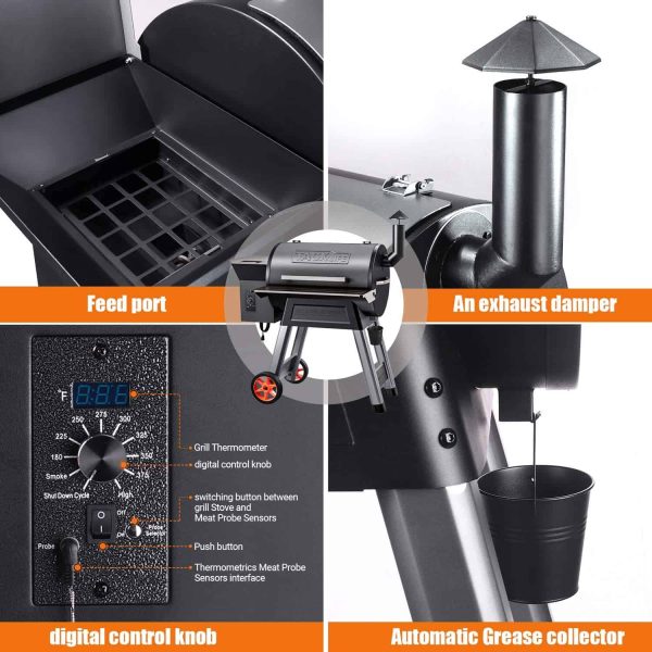 Tacklife 20000BTU Heat Ideal for Wood Pellet Grill and Smoker,8-in-1 BBQ Grill-TKGRILL01 - Image 3